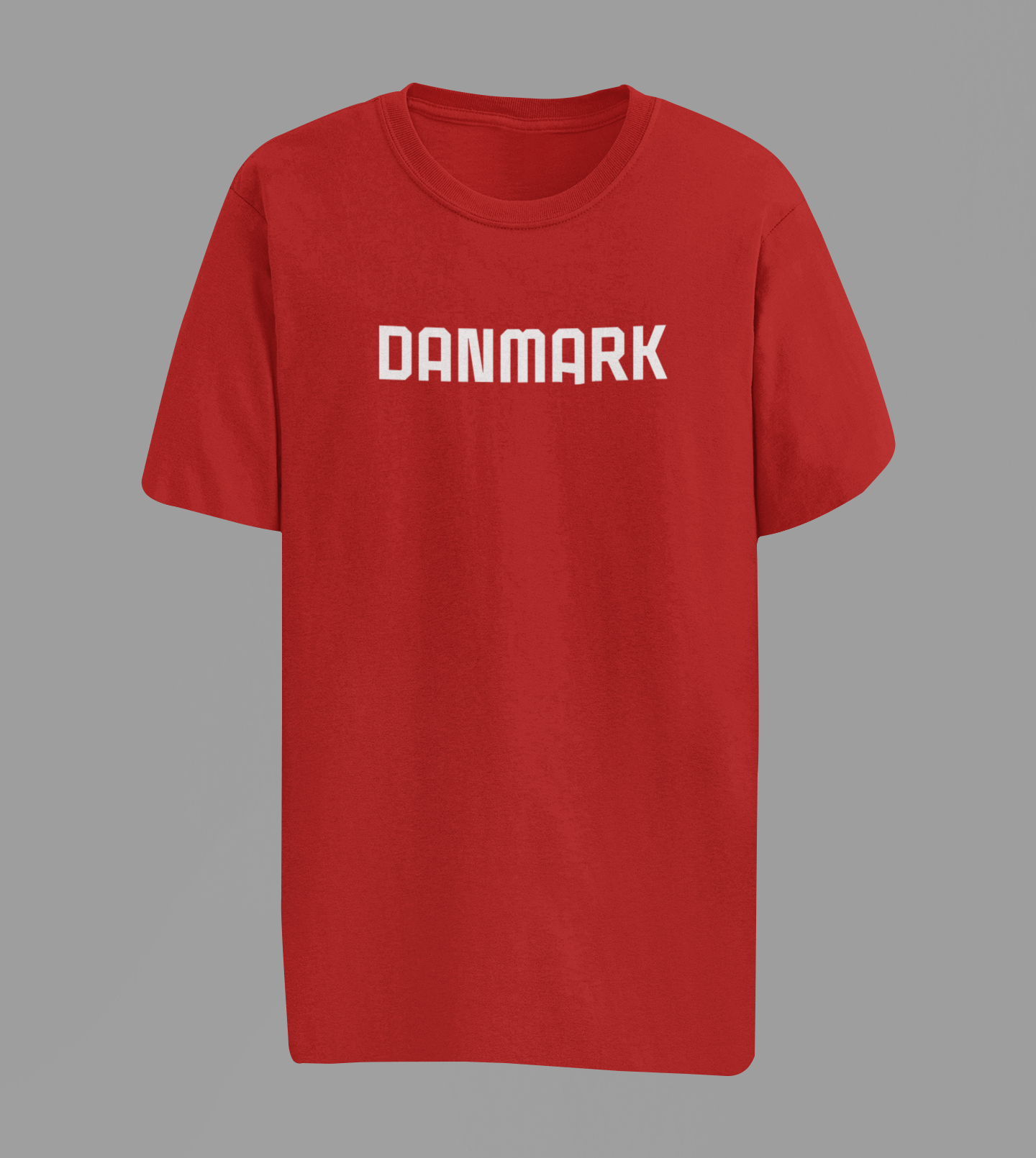 Rød Danmark landshold t-shirt med hvidt DANMARK tryk