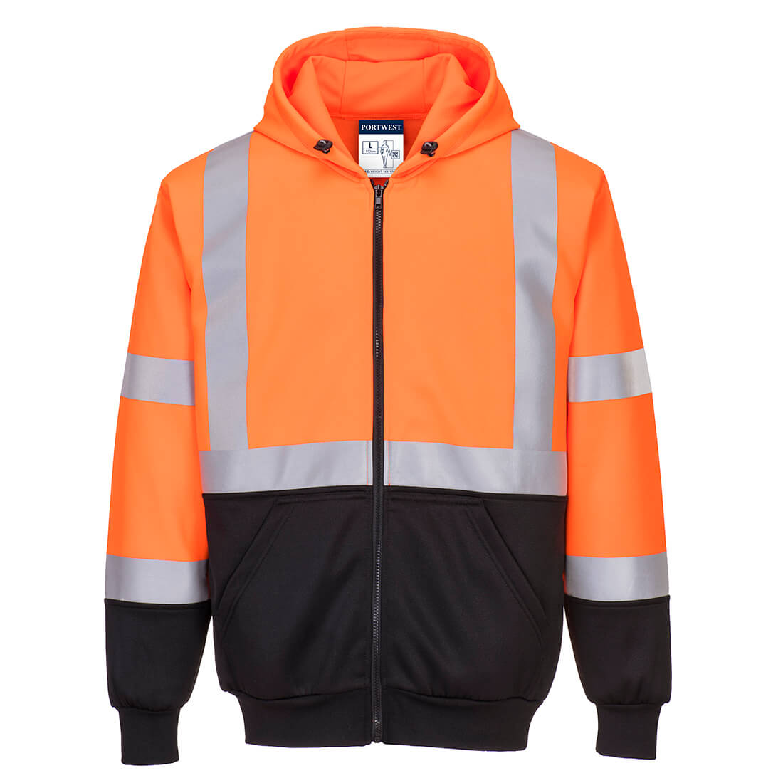 Hi-Vis Two-Tone Hoodie med Lynlås