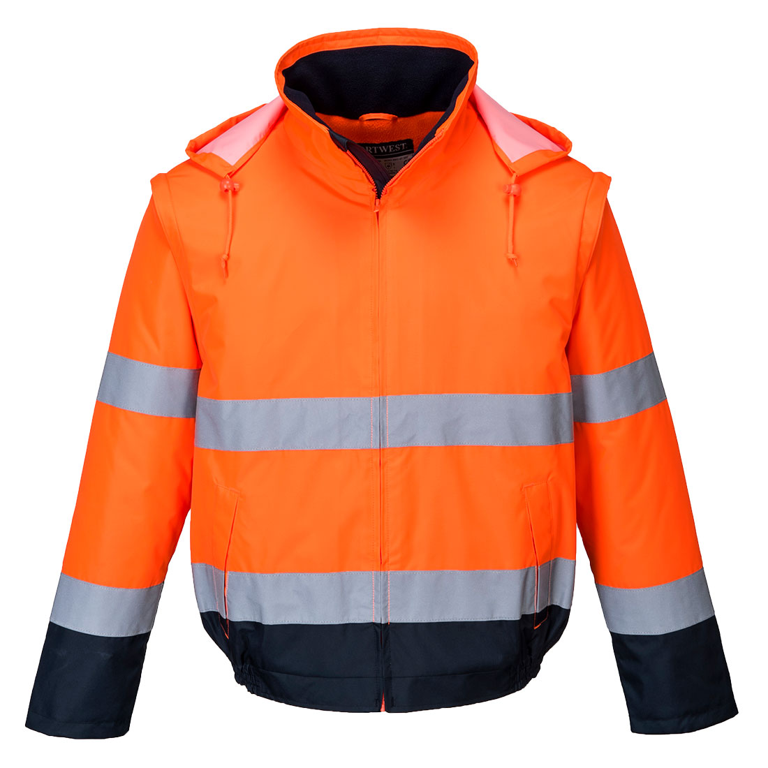 Hi-vis 2 i 1 kontrast let pilotjakke