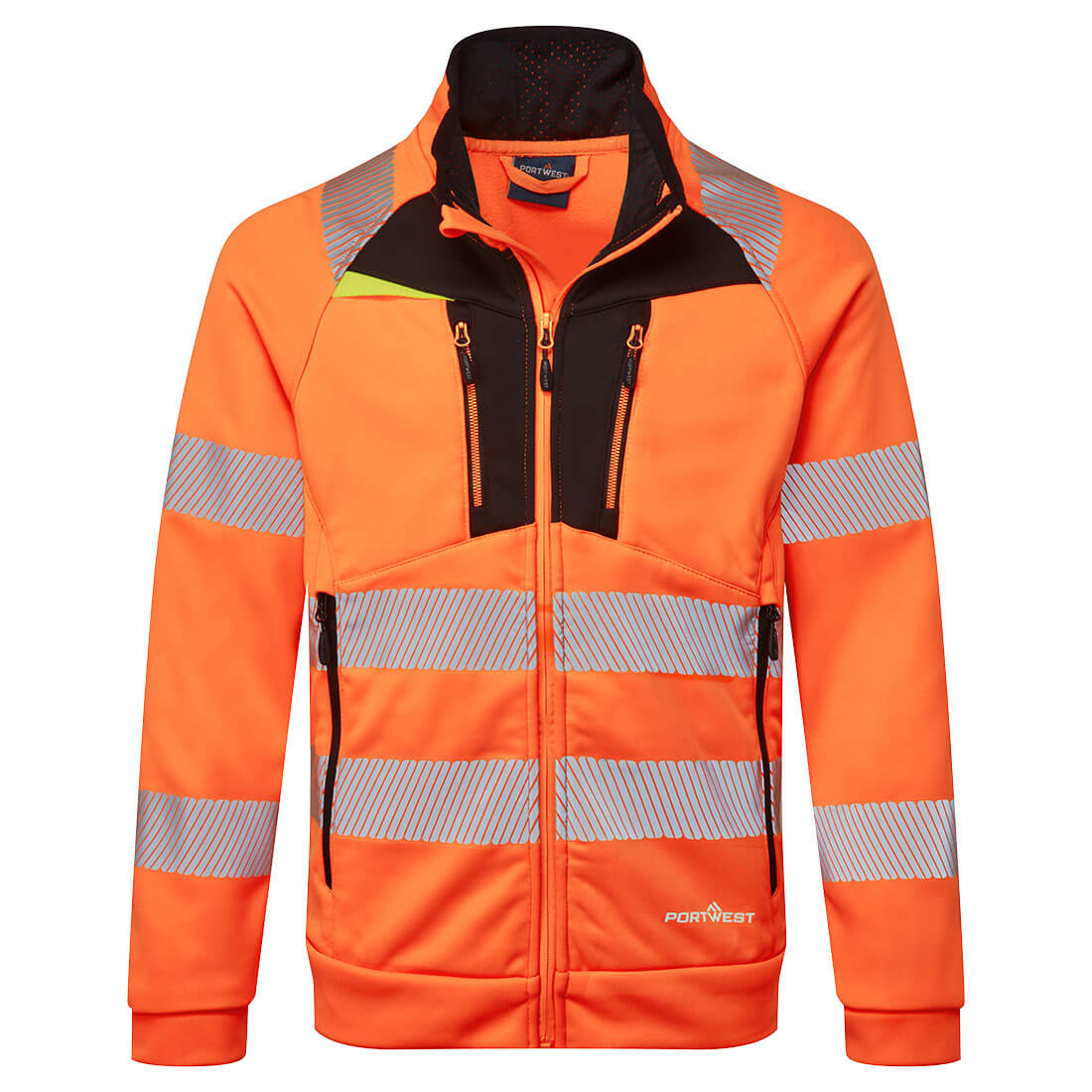 DX4 Hi-Vis sweatshirt med tragtformet hals og lynlås