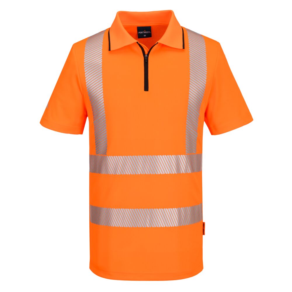 KX3 Sport hi-vis Polo med lynlås og korte ærmer