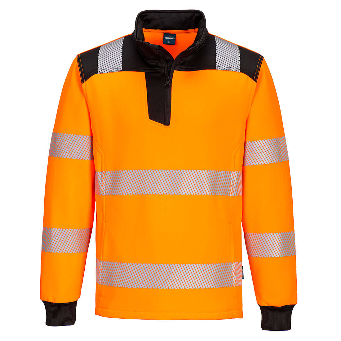 PW3 hi-vis sweatshirt med kort lynlås