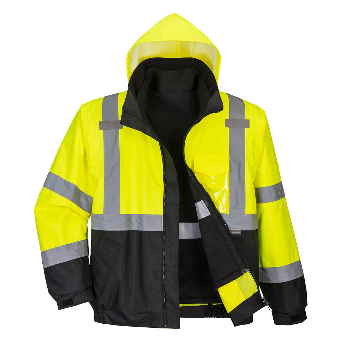 Hi-vis 3 i 1 kontrast pilotjakke