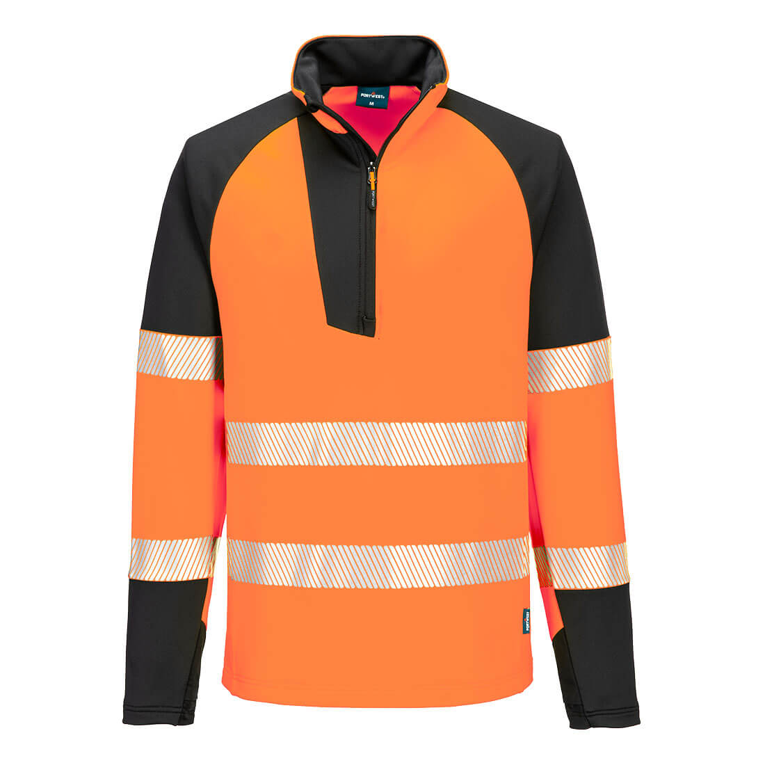 PW3 hi-vis sweatshirt med kort lynlås